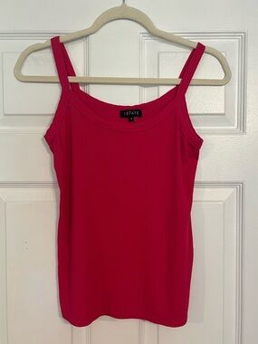 1.STATE Ribbed Scoop Tank Top — Hot Pink